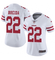 Women's Nike San Francisco 49ers #22 Matt Breida White Vapor Untouchable Limited Player NFL Jersey
