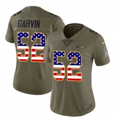 Women's Nike Seattle Seahawks #52 Terence Garvin Limited Olive/USA Flag 2017 Salute to Service NFL Jersey