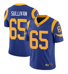 Men's Nike Los Angeles Rams #65 John Sullivan Royal Blue Alternate Vapor Untouchable Limited Player NFL Jersey