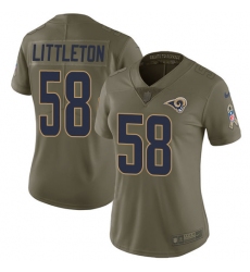 Women's Nike Los Angeles Rams #58 Cory Littleton Limited Olive 2017 Salute to Service NFL Jersey