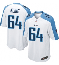 Men's Nike Tennessee Titans #64 Josh Kline Game White NFL Jersey