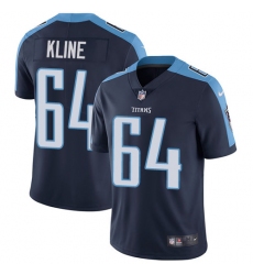 Youth Nike Tennessee Titans #64 Josh Kline Navy Blue Alternate Vapor Untouchable Elite Player NFL Jersey