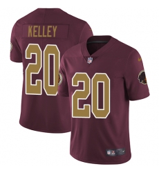 Men's Nike Washington Redskins #20 Rob Kelley Burgundy Red/Gold Number Alternate 80TH Anniversary Vapor Untouchable Limited Player NFL Jersey