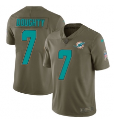 Youth Nike Miami Dolphins #7 Brandon Doughty Limited Olive 2017 Salute to Service NFL Jersey