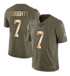 Youth Nike Miami Dolphins #7 Brandon Doughty Limited Olive/Gold 2017 Salute to Service NFL Jersey