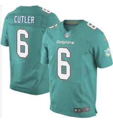 Men's Nike Miami Dolphins #6 Jay Cutler Elite Aqua Green Team Color NFL Jersey