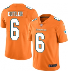 Men's Nike Miami Dolphins #6 Jay Cutler Limited Orange Rush Vapor Untouchable NFL Jersey