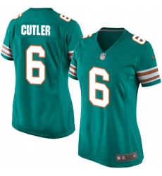 Women's Nike Miami Dolphins #6 Jay Cutler Game Aqua Green Alternate NFL Jersey