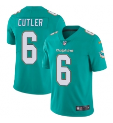 Youth Nike Miami Dolphins #6 Jay Cutler Aqua Green Team Color Vapor Untouchable Limited Player NFL Jersey