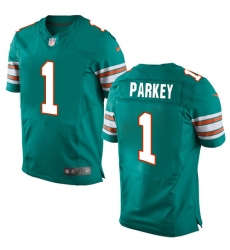 Men's Nike Miami Dolphins #1 Cody Parkey Elite Aqua Green Alternate NFL Jersey