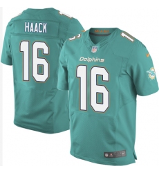 Men's Nike Miami Dolphins #16 Matt Haack Elite Aqua Green Team Color NFL Jersey
