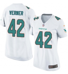 Women's Nike Miami Dolphins #42 Alterraun Verner Game White NFL Jersey