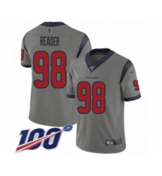 Men's Houston Texans #98 D.J. Reader Limited Gray Inverted Legend 100th Season Football Jersey