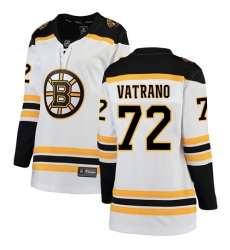 Women's Boston Bruins #72 Frank Vatrano Authentic White Away Fanatics Branded Breakaway NHL Jersey