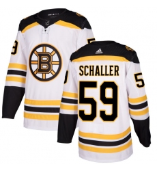 Youth Adidas Boston Bruins #59 Tim Schaller Authentic White Away NHL Jersey
