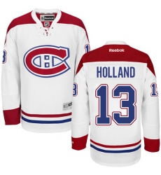 Youth Reebok Montreal Canadiens #13 Peter Holland Authentic White Away NHL Jersey