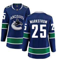 Women's Vancouver Canucks #25 Jacob Markstrom Fanatics Branded Blue Home Breakaway NHL Jersey