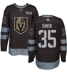 Men's Adidas Vegas Golden Knights #35 Oscar Dansk Authentic Black 1917-2017 100th Anniversary NHL Jersey