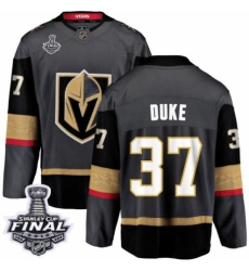 Youth Vegas Golden Knights #37 Reid Duke Authentic Black Home Fanatics Branded Breakaway 2018 Stanley Cup Final NHL Jersey