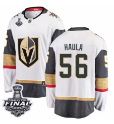 Men's Vegas Golden Knights #56 Erik Haula Authentic White Away Fanatics Branded Breakaway 2018 Stanley Cup Final NHL Jersey