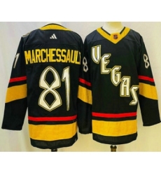 Men's Vegas Golden Knights #81 Jonathan Marchessault Black 2022 Reverse Retro Authentic Jersey