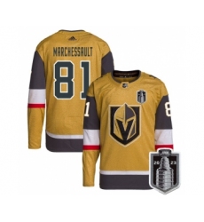 Men's Vegas Golden Knights #81 Jonathan Marchessault Gold 2023 Stanley Cup Final Stitched Jersey