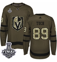 Men's Adidas Vegas Golden Knights #89 Alex Tuch Authentic Green Salute to Service 2018 Stanley Cup Final NHL Jersey