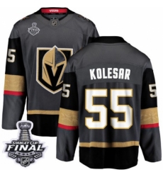 Youth Vegas Golden Knights #55 Keegan Kolesar Authentic Black Home Fanatics Branded Breakaway 2018 Stanley Cup Final NHL Jersey