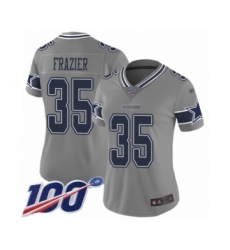 Women's Dallas Cowboys #35 Kavon Frazier Limited Gray Inverted Legend 100th Season Football Jersey