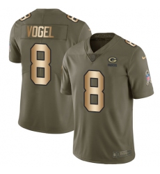 Men's Nike Green Bay Packers #8 Justin Vogel Limited Olive/Gold 2017 Salute to Service NFL Jersey