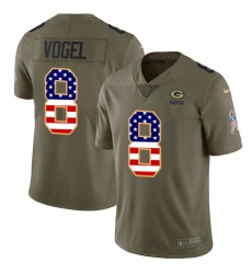 Men's Nike Green Bay Packers #8 Justin Vogel Limited Olive/USA Flag 2017 Salute to Service NFL Jersey