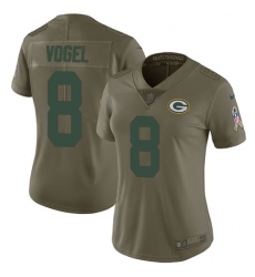 Women's Nike Green Bay Packers #8 Justin Vogel Limited Olive 2017 Salute to Service NFL Jersey