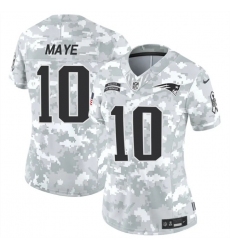 Women's New England Patriots #10 Drake Maye 2024 F.U.S.E Arctic Camo Salute To Service Limited Stitched Jersey(Run Small)