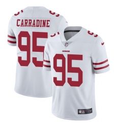 Men's Nike San Francisco 49ers #95 Tank Carradine White Vapor Untouchable Limited Player NFL Jersey