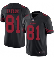 Men's Nike San Francisco 49ers #81 Trent Taylor Limited Black Rush Vapor Untouchable NFL Jersey