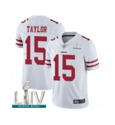Men's San Francisco 49ers #15 Trent Taylor White Vapor Untouchable Limited Player Super Bowl LIV Bound Football Jersey