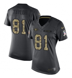 Women's Nike San Francisco 49ers #81 Trent Taylor Limited Black 2016 Salute to Service NFL Jersey