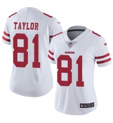 Women's Nike San Francisco 49ers #81 Trent Taylor White Vapor Untouchable Limited Player NFL Jersey