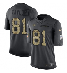 Youth Nike San Francisco 49ers #81 Trent Taylor Limited Black 2016 Salute to Service NFL Jersey