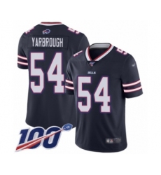 Men's Buffalo Bills #54 Eddie Yarbrough Limited Navy Blue Inverted Legend 100th Season Football Jersey