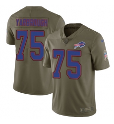 Men's Nike Buffalo Bills #75 Eddie Yarbrough Limited Olive 2017 Salute to Service NFL Jersey