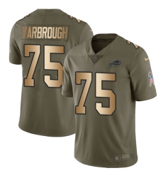Men's Nike Buffalo Bills #75 Eddie Yarbrough Limited Olive/Gold 2017 Salute to Service NFL Jersey