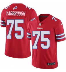 Men's Nike Buffalo Bills #75 Eddie Yarbrough Limited Red Rush Vapor Untouchable NFL Jersey