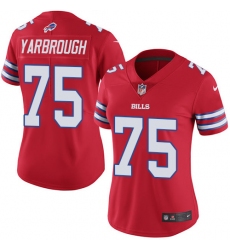 Women's Nike Buffalo Bills #75 Eddie Yarbrough Limited Red Rush Vapor Untouchable NFL Jersey