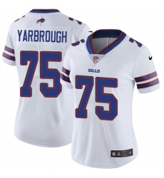 Women's Nike Buffalo Bills #75 Eddie Yarbrough White Vapor Untouchable Limited Player NFL Jersey