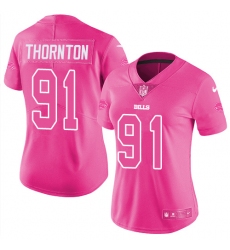 Women's Nike Buffalo Bills #91 Cedric Thornton Limited Pink Rush Fashion NFL Jersey