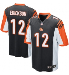 Men's Nike Cincinnati Bengals #12 Alex Erickson Game Black Team Color NFL Jersey