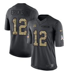 Youth Nike Cincinnati Bengals #12 Alex Erickson Limited Black 2016 Salute to Service NFL Jersey