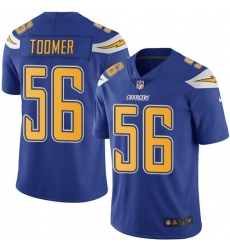 Men's Nike Los Angeles Chargers #56 Korey Toomer Limited Electric Blue Rush Vapor Untouchable NFL Jersey