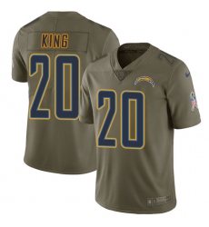Men's Nike Los Angeles Chargers #20 Desmond King Limited Olive 2017 Salute to Service NFL Jersey